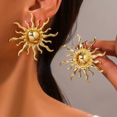 1 Paar Sonnenohrringe, Legierung, Vintage-Sonnenohrschmuck, Dekoration für den Alltag, Dating, Geschenk für Frauen