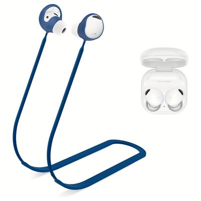 Soft Silicone Anti-Lost Strap for Galaxy Buds 2 Pro - Detachable Sports Lanyard Neck Rope In Black, White, or Purple, Secure Fit for Active Lifestyles