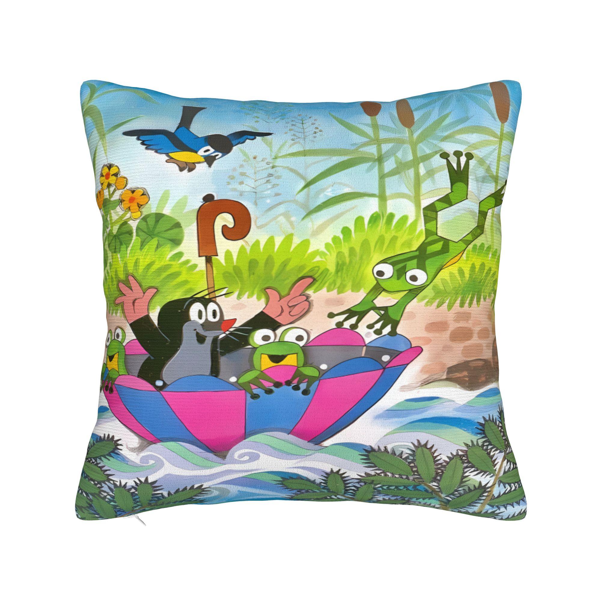 

The Little Mole Pillow Case Morden Pillow Cover Soft Pillowcases For Sofa Bedroom Home Decor 12x12Inch