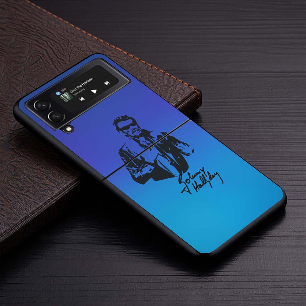 Johnny Hallyday Music Phone Case for Samsung Galaxy Z Flip7 Flip6 5G Flip4 Flip5 Flip3 Cover Z Flip 7 6 5 4 3 PC Shell Coque Gal