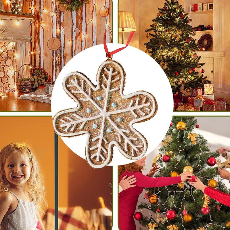 Christmas Gingerbread Ornaments Resin Christmas Pendant Cute Cartoon Ornaments Resin Christmas Tree Fireplace Ornaments Holiday