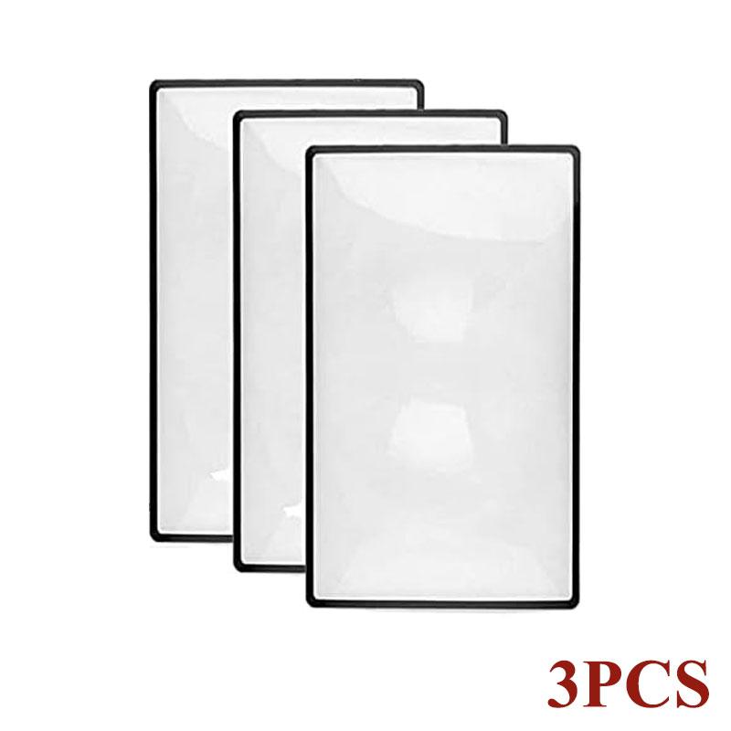 1/3Pcs A5 Full Page Magnifier 3X Optical Plastic Fresnel Lens Bookmark Flat Magnifying Sheet for Elderly Reading Maps Books