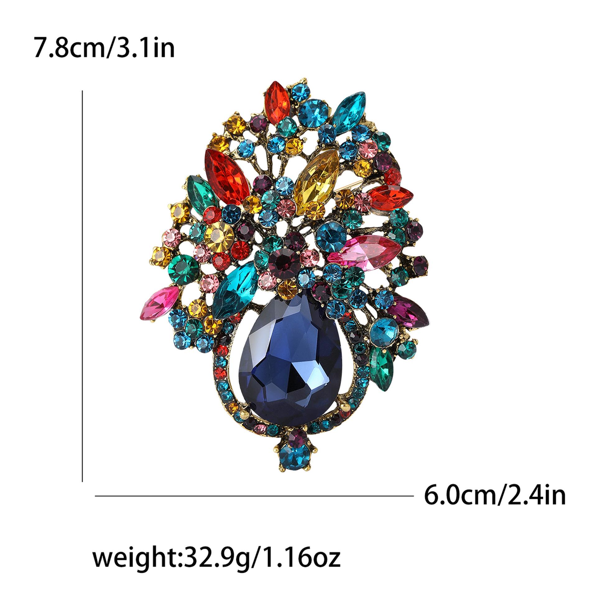 

Легкая роскошная брошь из сплава со стразами, стеклянная брошь высокого класса, женское платье, костюм, корсаж, ювелирные изделия, булавка