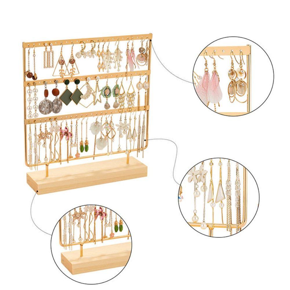 3-Tier Earring Display Holder Metal Ear Stud Rack Earring Organizer Jewelry Holder  Gift