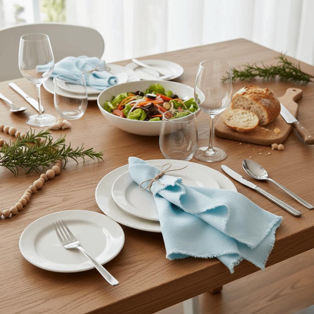 4PCS Rustic Style Cotton Linen Napkins Eco-Friendly Soft Cloth Napkins Decorative Solid Color Tea Towel Food Backgrounds