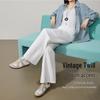 Women's Textured Straight-Leg Wide-Leg Jeans