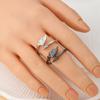 Unique Adjustable Gothic Wing Rings For Couples Angelic Devil Designs Alloy Open Jewelry Matching Accessory