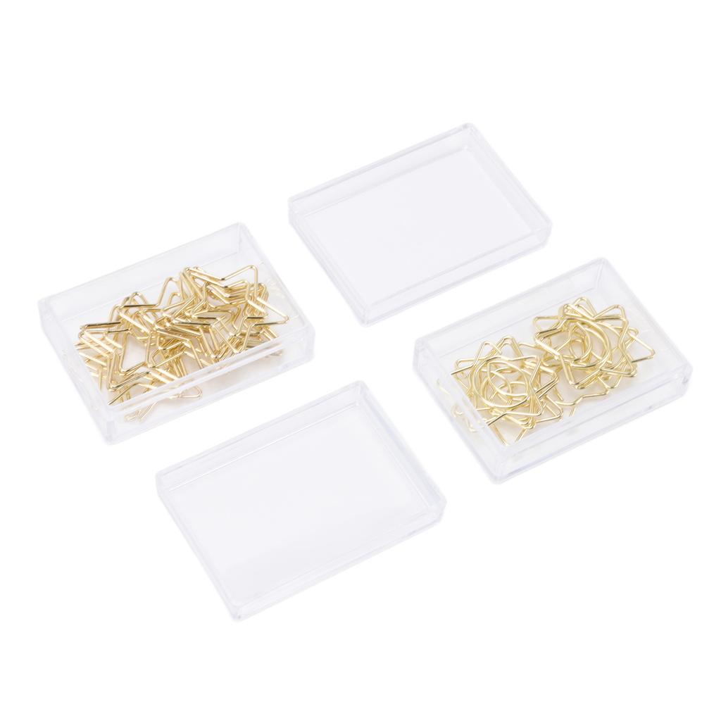 100 Pcs Paper Clips Portable Small Anti Slip Cute Star Moon Shape Electroplating Gold Metal Office F