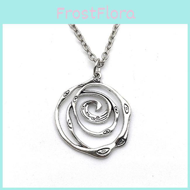 Vintage Geometric Alloy Pendant Necklace For Women With Hollow Circles And Bat Motif