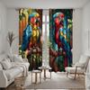 2 Pieces HD Digital Color Series Macaw Curtains Home Decorating Style Decorating Living Room Bedroom Rodding Curtains Effect Sty