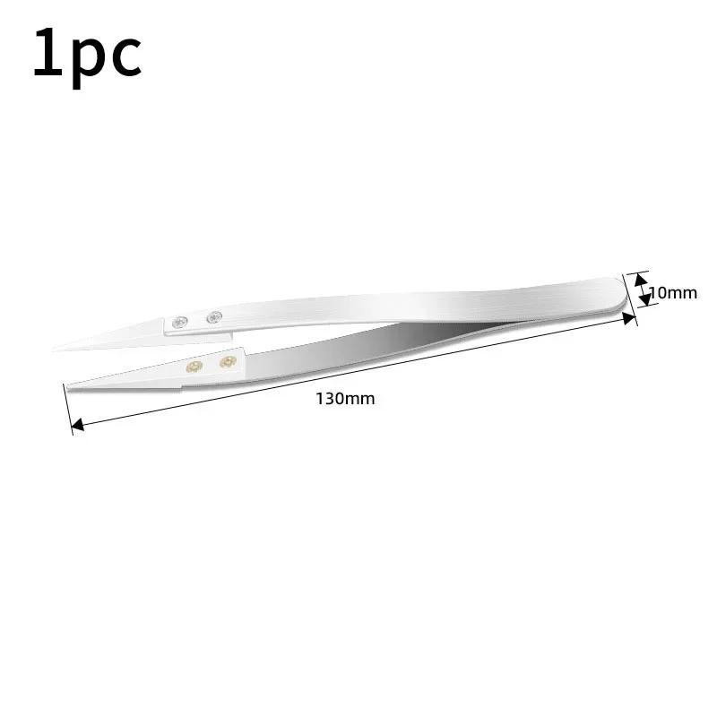 Stainless Steel Ceramic Tipped Tweezers Ceramic Fine Pointed Tip Heat Resistant Tweezer Tips Heat Pointed Resistant A