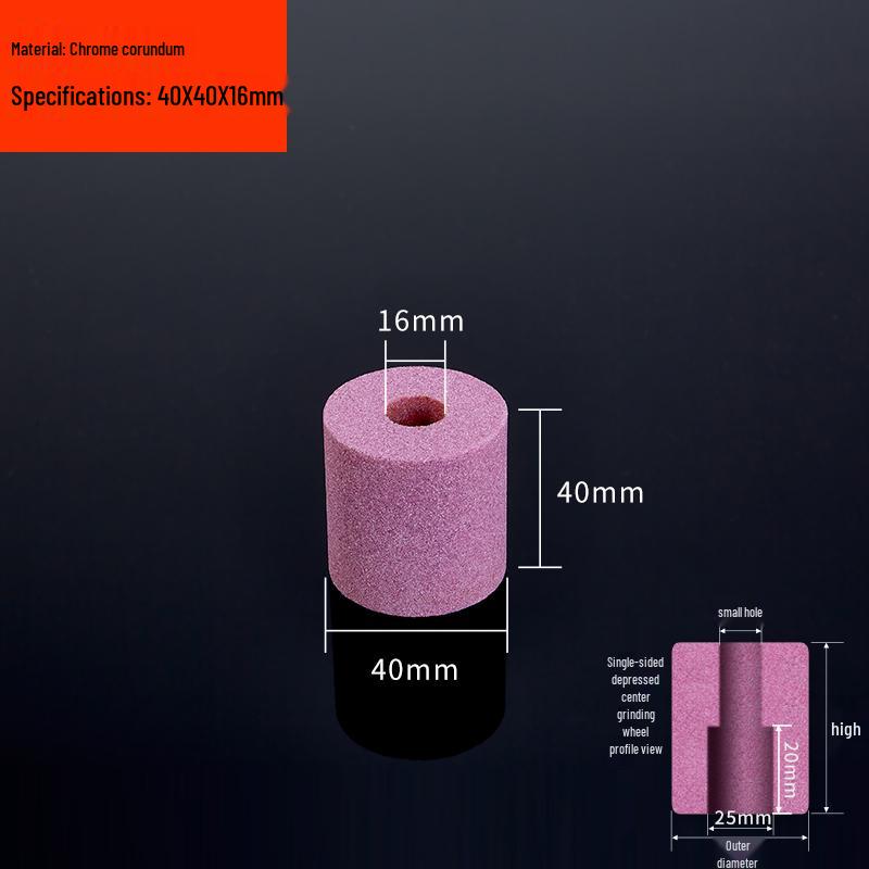 Matte Chrome Corundum Inner Bore Grinding Wheel with Single-Sided Concave Head