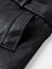 Men's Korean Style PU Leather Mid-Length Windbreaker Jacket
