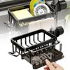 Upgrade Kitchen Sink Faucet Organizer,Multifunction Sponge Holder for Kitchen Sink, Adjustable Dish Sponge Faucet Sink Organizer