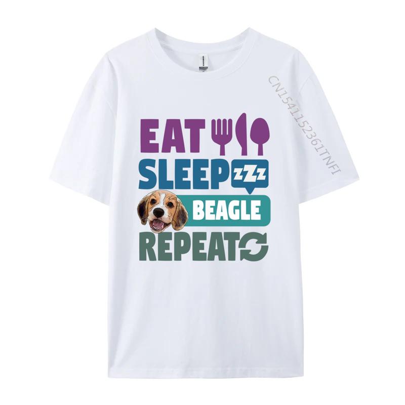 

Eat Sleep Beagle Repeat Dog TShirt Top Tshirts For Male Printed Tops Shirt Discount Casual Cotton Teeshirt S