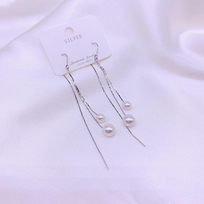 

New Ear Line Women s Fashion Design with Tassels, Slimming Face Temperament, Simple and Niche Design, Light Luxury