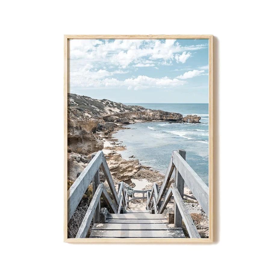 Beach Waves Coconut Trees Seagulls Wall Art  Summer Seascape Canvas PaintingPoster And Prints Picture For Living Room Home Decor