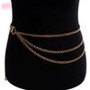 HY  New Multi-layer Metal Body Chain Belly Waist Chains Hip-hop Spicy Girl Beach Bikini Alloy Decorative Belt Jewelry