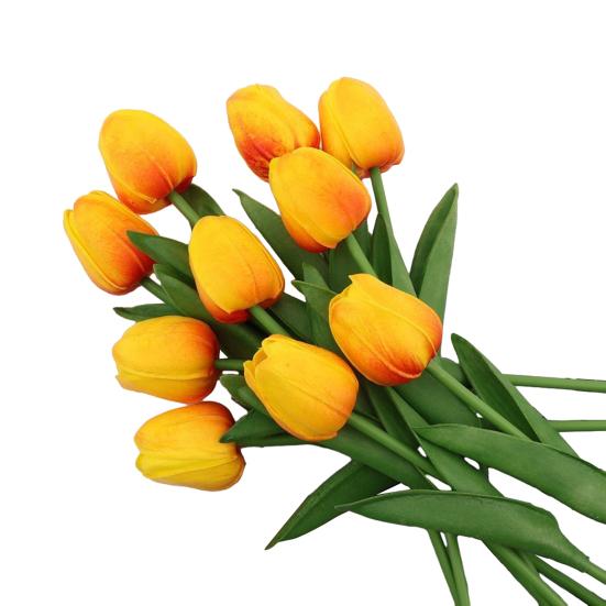 6 Pcs Artificial Tulip Flowers Real Touch Faux PU Tulip Bouquet Fake Flower Arrangement for Home Room Office Party Wedding Decoration