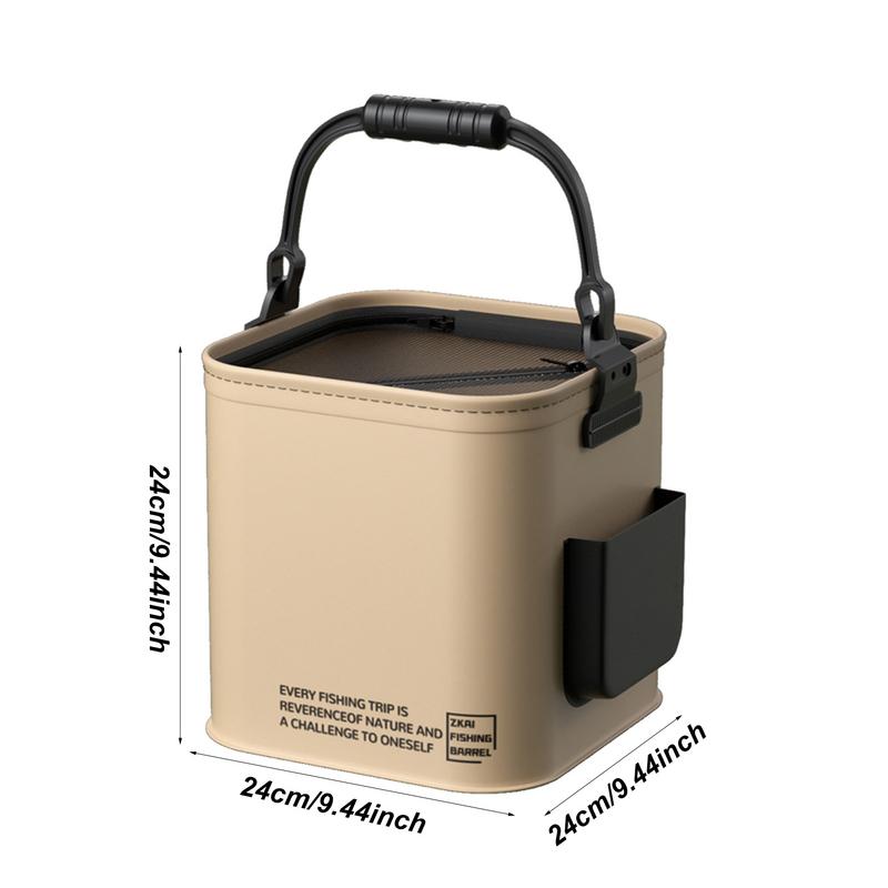 Fishing Bucket Foldable Fish Bait Bucket Multifunctional Waterproof Water Bucket Portable for Hiking Camping BBQ Beach Fishing