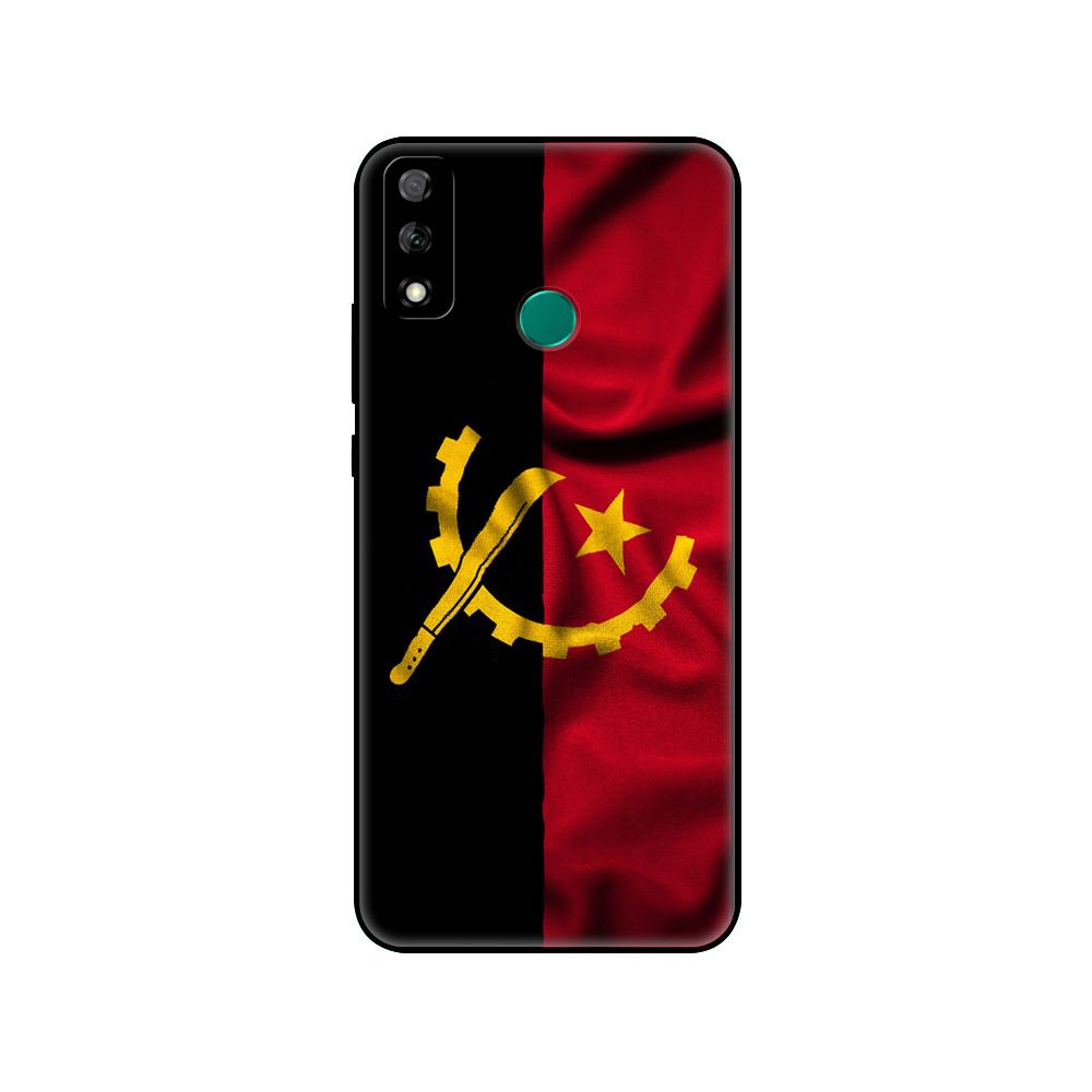 Black Tpu Case For Huawei Y9S Y6S Y8S Y5P Y7P Y8P Case For Huawei Y5 Lite Prime 2018 Y6 2019 Cover Angola Flag