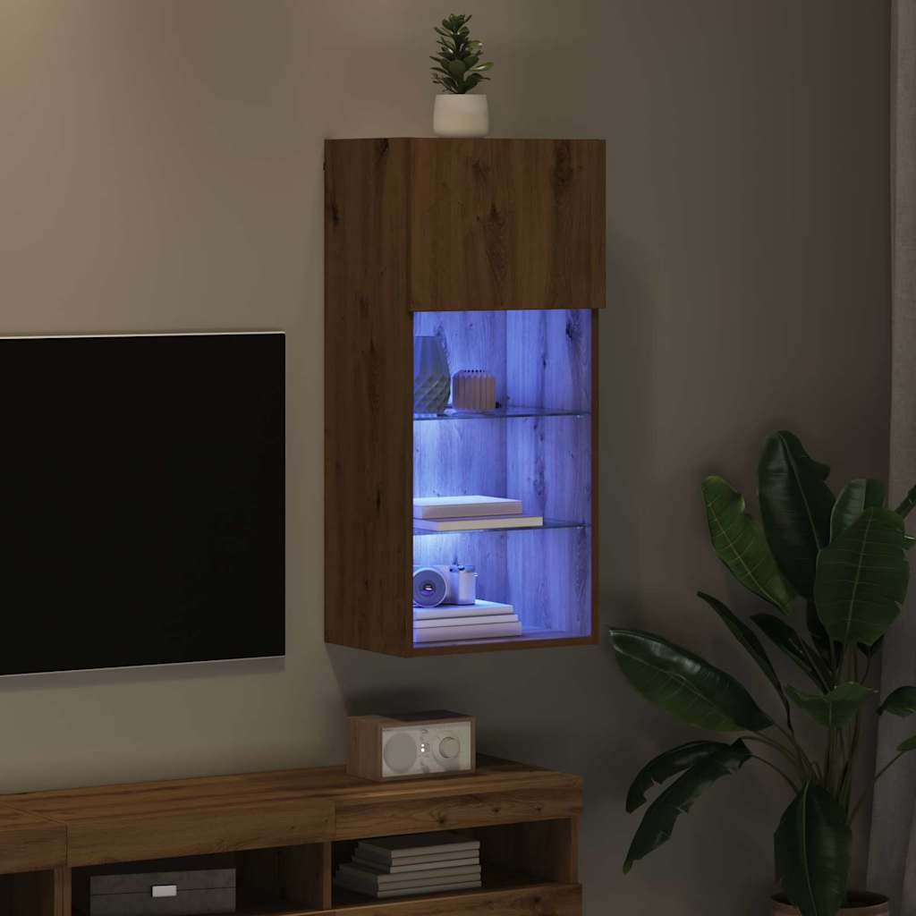Wall Mounted TV Cabinet Artisan Oak 40.5 x 30 x 90 cm