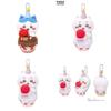 Cute Self-mocking Bear Birthday Party Cake Plush Toy Hanging Pendant Cartoon Doll Bag Decoration Gift Blue/pink