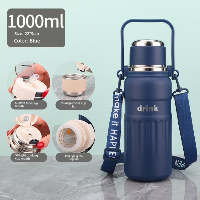 Huquan Large Capacity Vacuum Cup 316 Stainless Steel Double Drink Sports Kettle Fitness Portable Outdoor Male and Female Student Cup
