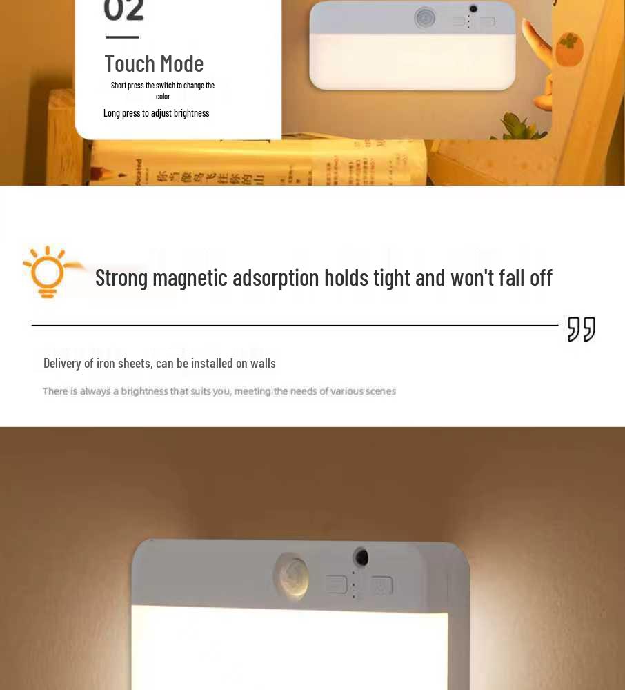 Smart RGB Sensor Night Light with Magnetic Charging - Ideal for Bedrooms, Staircases, Cabinets, and More
