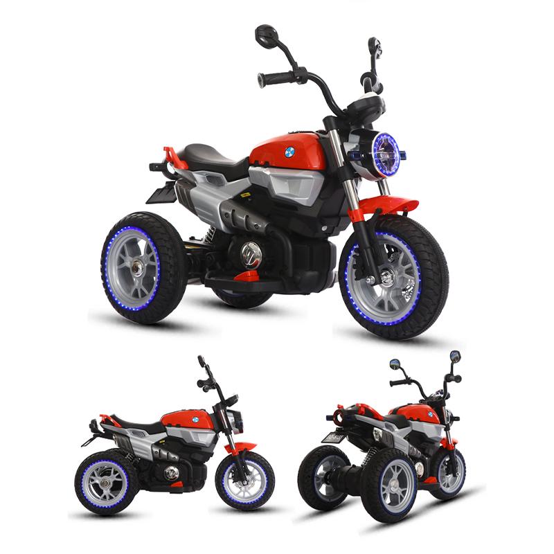 Kinder Elektro-Motorrad Dreiräder Dual Drive Kinderauto mit Fernbedienung Bluetooth Musik LED-Licht
