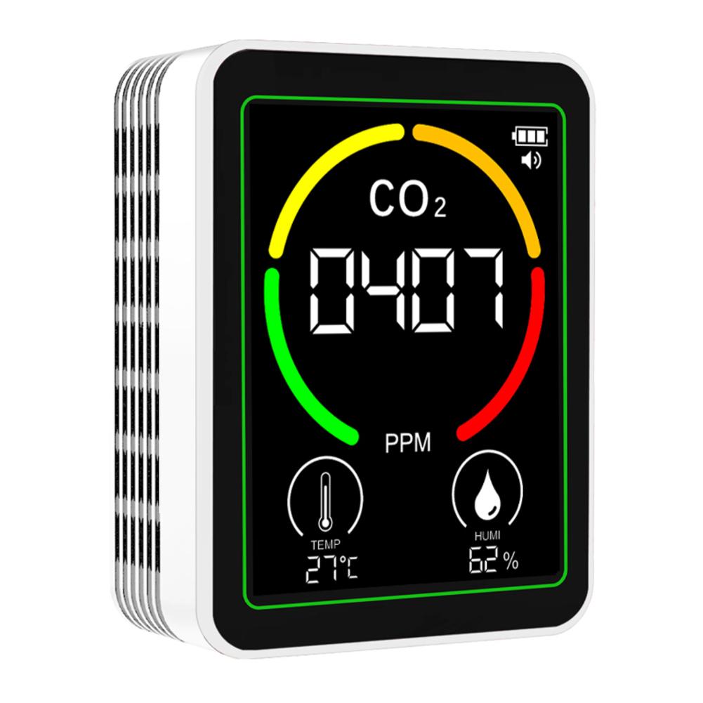 3-In-1 Air Quality Monitor CO2 Temperature Humidity Detector Co2 Tester LCD Display Household Gas Analyzer With Mount