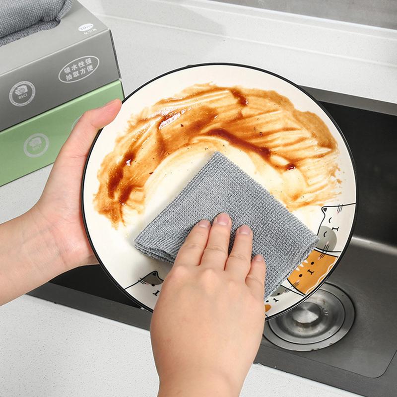Towel Cloth 20 Pcs/Box Microfiber Towel Oil Resistant Towel Cloth Wet And Dry Dual-Purpose Towel Cloth Kitchen Cleaning Cloth