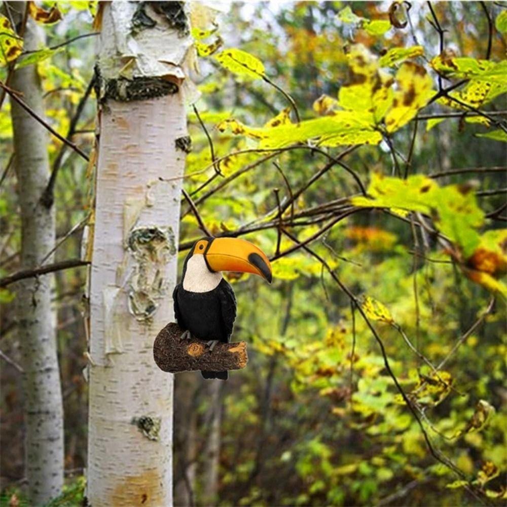 Realistic Toucan Bird Figurine Bird Model Bird Figurine Cute Toucan Tree Hugger Statue  Living Room