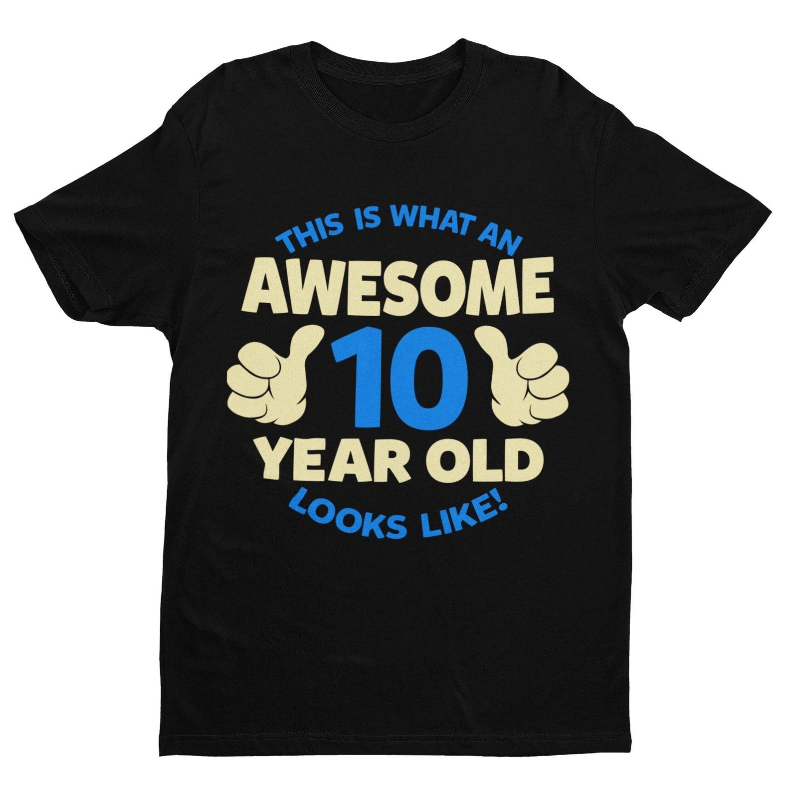 Awesome 10 Year Old T-Shirt - Boys Tenth Birthday Gift 3XL