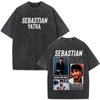 Singer SEBASTIAN YATRA Entre Tanta Gente Tour  Print T Shirt Unisex Cotton Casual Vintage Washed Oversized Tshirts Streetwear