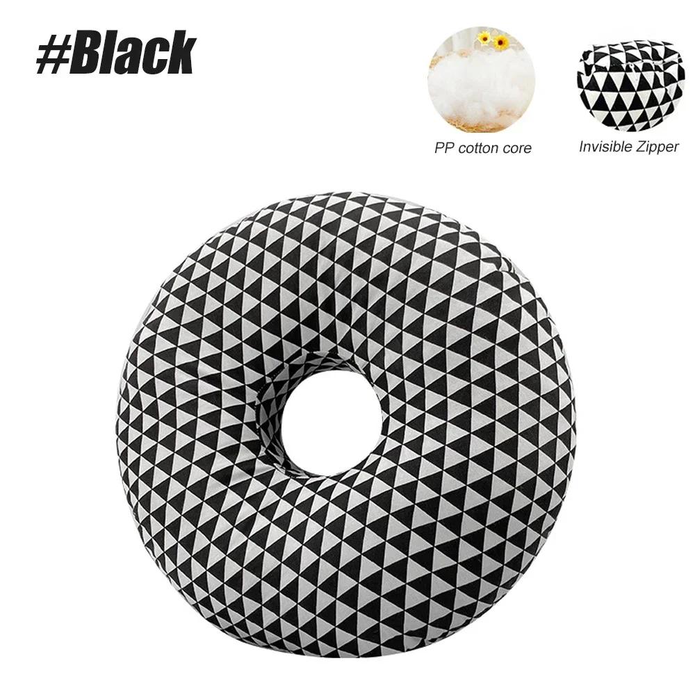 

1PCS Ear Piercing Pillow Cnh Pillow with Ear Holes for Ear Pain Side Sleepers Washable Large Donut Pillows Head Neck SupportHaze чёрный