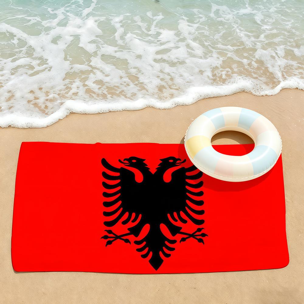 Nazione A-Bandiera dell'Albania Asciugamano Asciugatura Asciugamano da Bagno Applicabile a Nuoto Leggero Campeggio Yoga Spiaggia Fuori