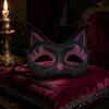Eye Catching Prom Mask Cat Half Face Mask, Halloween Glitter Venetian Masquerade Flexible Rhinestone Ear for Party Costume Cosplay Lightweight