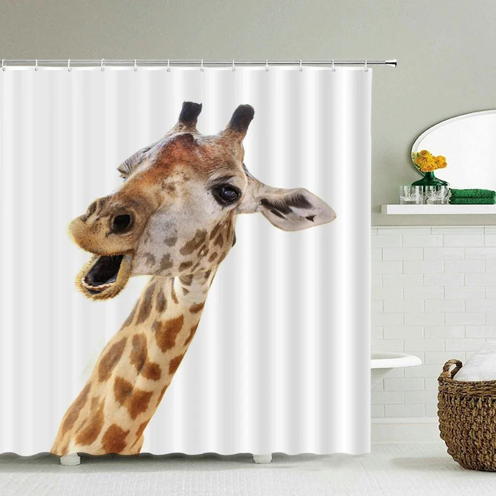 Funny Shower Curtain 3d Bath Curtains Monkey Orangutan Animal Printing Waterproof Polyester for Bathroom Decor Large 180x200cm