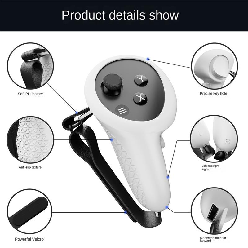 A96I-Controller Cover Case For Meta Quest 3 VR Headset Grip Protector Nose Eye Pad Face Mask Lens Protection Set