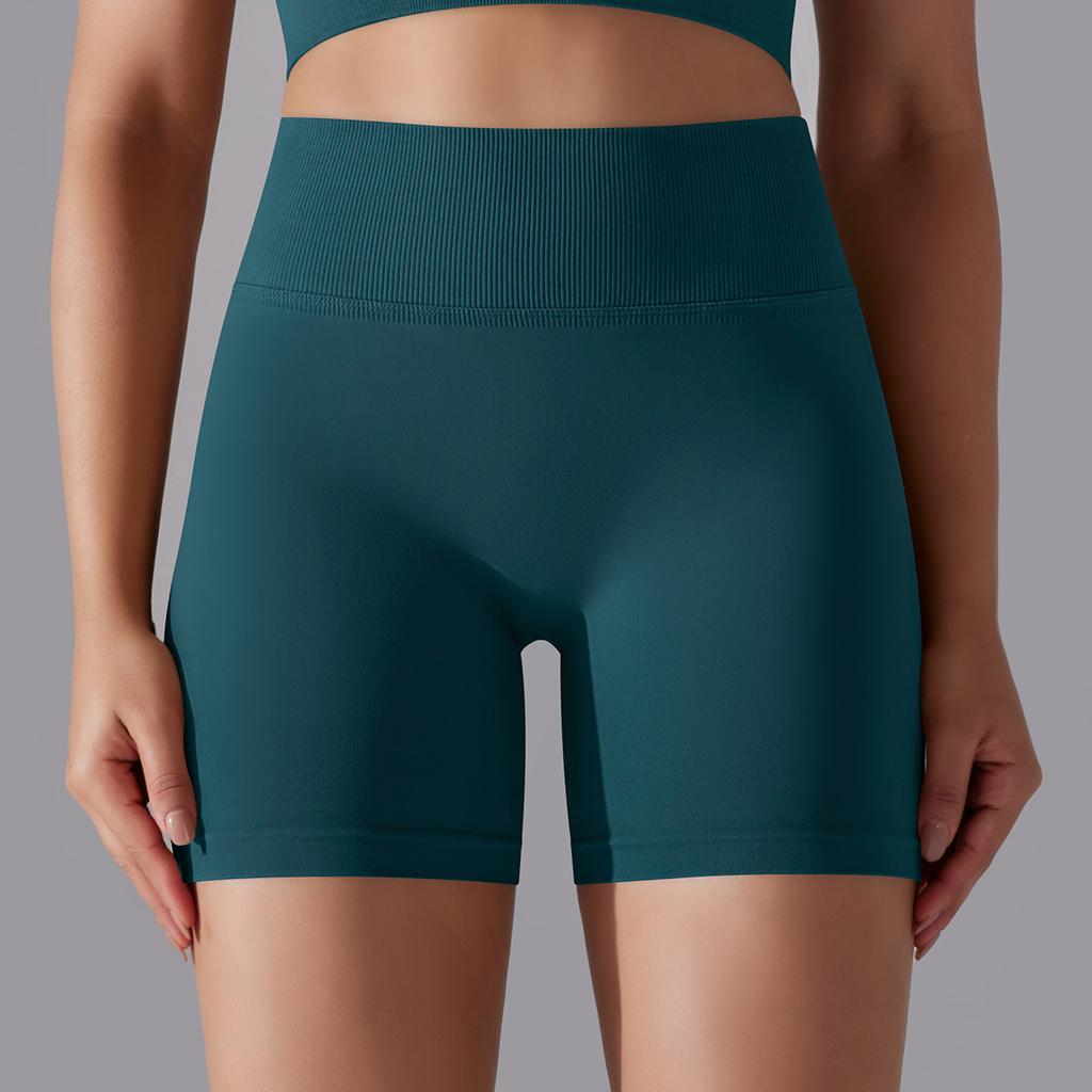 Seamless Solid-color High-waisted Hip-lifting Tight High-elastic Yoga Shorts For Sports, Running, And Fitness, Women's Three-quarter Length Pants