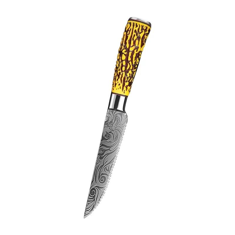 

Sharp Blade Steak Knife Cutting Meat Fish Chicken Fruit Vegetables Steak Knives Stainless Steel Rubber Handle BBQ Kitchen Knives