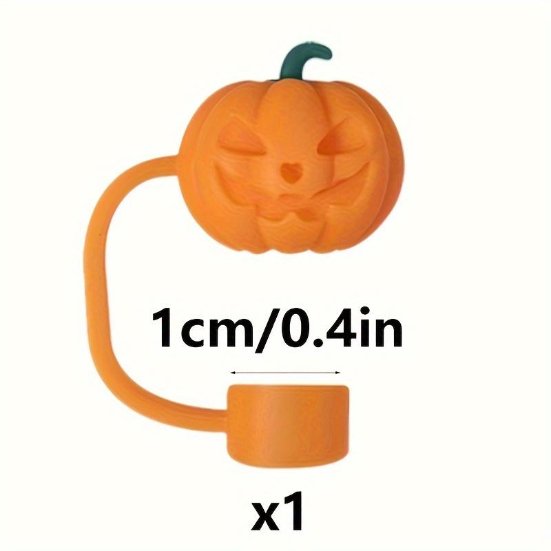 

Halloween themed silicone straw cap - reusable, dust cover suitable for 10mm straw, ghost, bat, pumpkin, and wizard hat patterns тыква