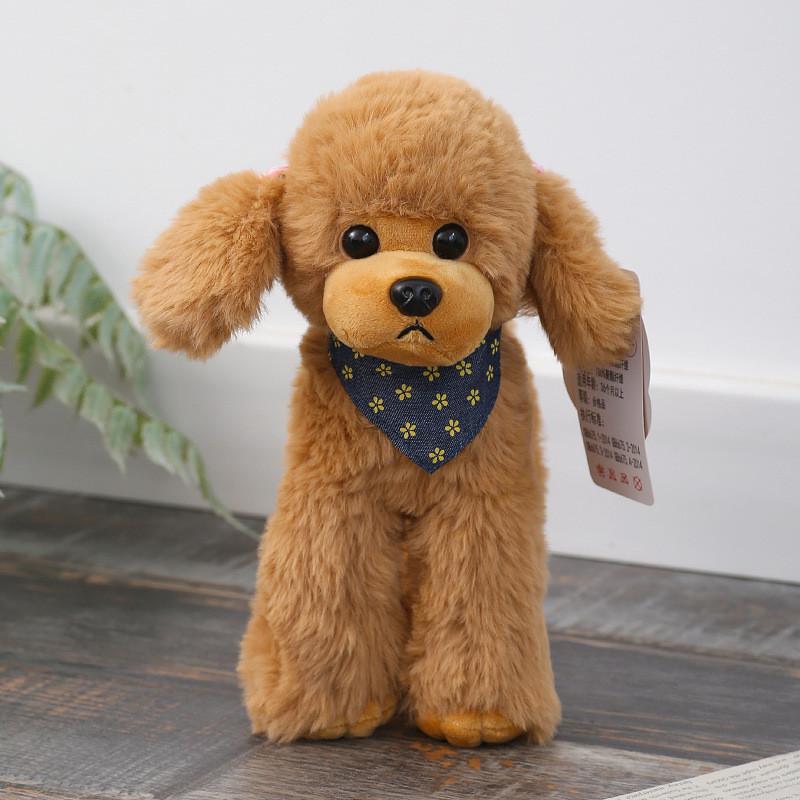 Plüsch Pudel Hund Stofftier Spielzeug Mit Blumenmuster Schal Design Für Kinder Geschenk Und Sammlung