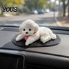 Creative Gifts for Anxiety Cute Puppy Figurine, Car Dashboard Decoration with Anti-Slip Mat, Desktop Stress Reliever Soft TPR Fidget Toy, Automotive