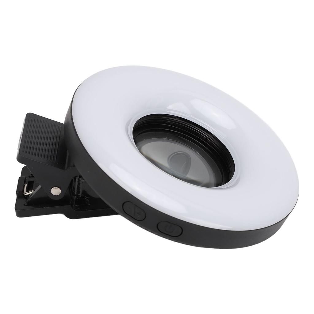 Macro Lens 15X Zoom with LED Fill Light 3 Light Modes 5 Brightness Levels USB 200mAh Phone Macro Lens with Clip for