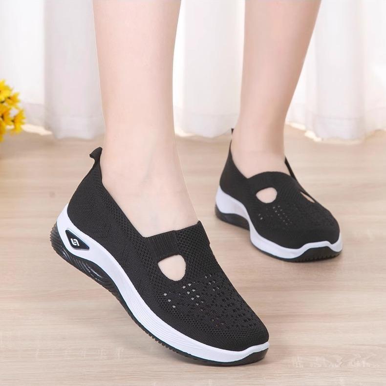 New middle-aged and elderly mother shoes spring versatile comfortable soft-soled walking shoes popular one-pedal casual shoes women