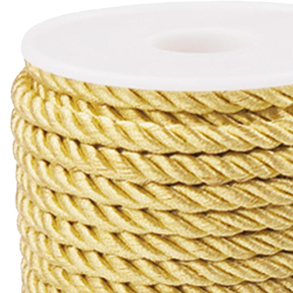 20 Yards gedrehte Kordelschnur 6 mm 3-fach geflochtene dekorative Seide für Weihnachtsfeier Heimdekoration
