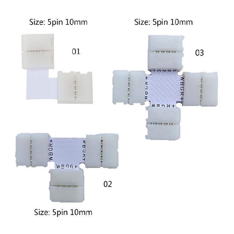 No Soldering Led connectors 4 Pin T/L/X Shape 90 Degree Corner connectors Solderless LED Strips Connectors Easy to Use