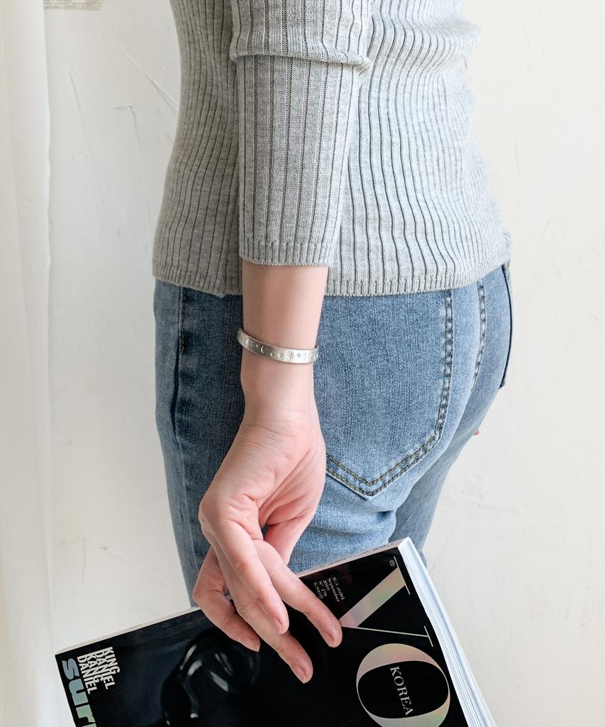 Sabona London F-Bwg7 Matte White Gold Celeste Bangle Bracelet Limited Edition